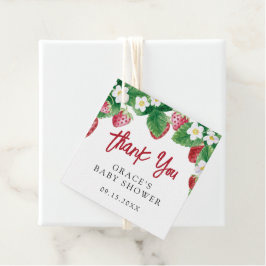 Summer Strawberry Baby shower Dank je Bedankjes Labels
