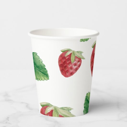 Summer Strawberry Baby shower spel Papieren Bekers (Achterkant)