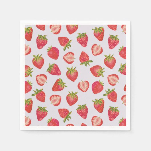 Summer Strawberry Fruit Pattern Servet (Voorkant)