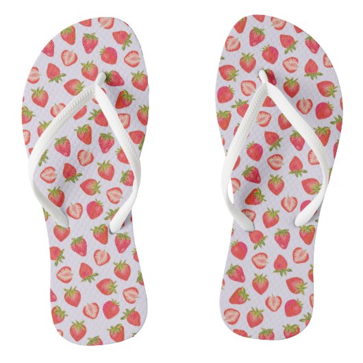 Summer Strawberry Pattern Teenslippers (Voetbed)
