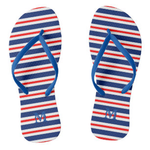 Summer Stripes Monogrammed Ocean Teenslippers
