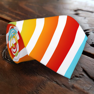 Summer Stripes on Custom Background Color Stropdas