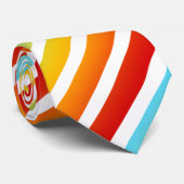 Summer Stripes on Custom Background Color Stropdas (Opgerold)