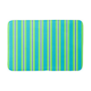 Summer Stripes, Turquoise en Lime Green Badmat