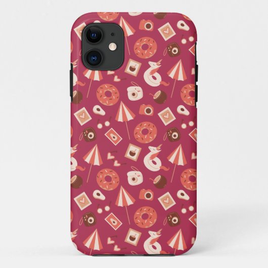 Summer Stuff Maroon Achtergrond Case-Mate iPhone Case (Achterkant)
