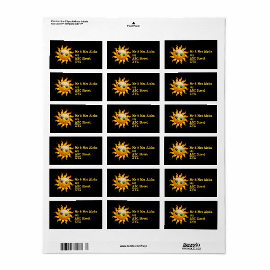 Summer Sun grappig Label (Full Sheet)