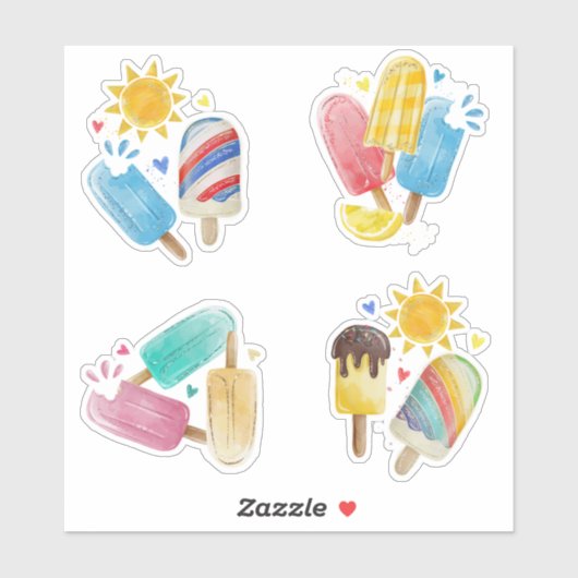 Summer Sun Pastel Creamsicle, Popsicle Collectie Sticker (Vel)