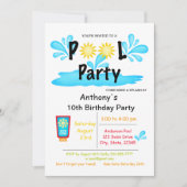 Summer Sun Splash Pool Birthday Kaart (Voorkant)