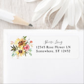 Summer Sunflower Floral Return Address Label (Insitu)