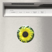 Summer Sunflower Round Magnet Magneet (Insitu (Vaatwasser))
