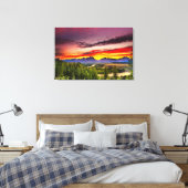 Summer Sunset at Snake River Overlook Canvas Afdruk (Insitu (Slaapkamer))