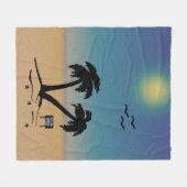 Summer Sunset Beach Sign Fleece Blanket (Voorkant (Horizontaal))