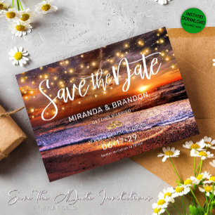 Summer Sunset Beach Wedding Enregistrer la carte D