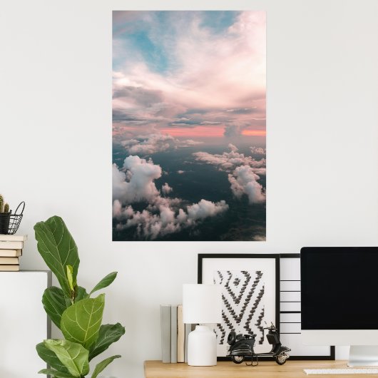 Summer Sunset Clouds Sky Landschap Poster (Thuiskantoor)