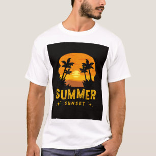 Summer Sunset esthetisch Levendig tropisch stran T-shirt