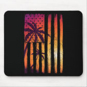 Summer Sunset Palm Trees American Flag Cool Spring Muismat (Voorkant)