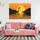 Summer Sunset reflecteert Canvas afdrukken (Insitu (Woonkamer))