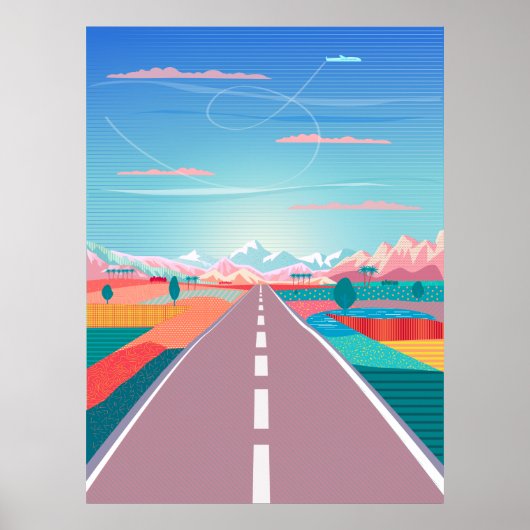 Summer Sunset Sky, Road Trip to Rocky Mountain Poster (Voorkant)