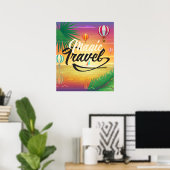 Summer Sunset Sky, Zee strand Magic Travel ART Poster (Thuiskantoor)