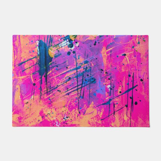Summer Sunset Splatter Paint Abstract Deurmat (Voorkant)