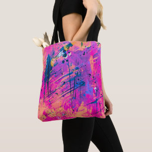 Summer Sunset Splatter Paint Abstract Draagtas