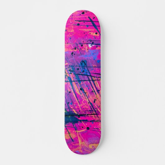 Summer Sunset Splatter Paint Abstract Skateboard (Voorkant)