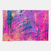 Summer Sunset Splatter Paint Abstract Theedoek (Horizontaal)