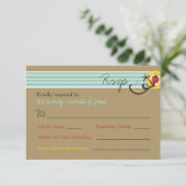 Summer Sunset Tropical Beach Wedding Carte RSVP (Debout devant)