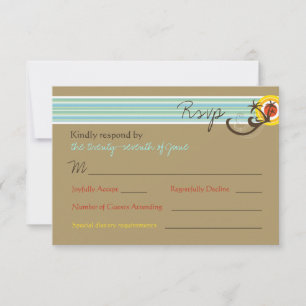 Summer Sunset Tropical Beach Wedding RSVP Card Kaartje