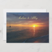 Summer Sunset, uitnodiging voor Tropische bruiloft (Voorkant)