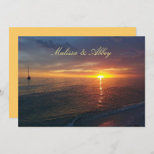 Summer Sunset, uitnodiging voor Tropische bruiloft