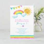 Summer Sunshine Anniversaire Fête Invitation (Debout devant)