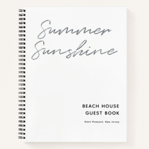 Summer Sunshine Minimalist Beach House Gastenboek Notitieboek