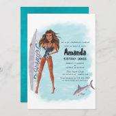 Summer Surf Beach Bachelorette Week-end Invitation (Devant / Derrière)