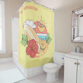 Summer Surfer nom personnalisé rideau de douche (En situation)