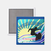 Summer Surfing Fun Thunder_Cove Magneet (Voorkant / Achterkant)