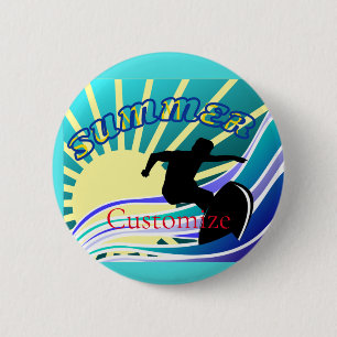 Summer Surfing Fun Thunder_Cove Ronde Button 5,7 Cm