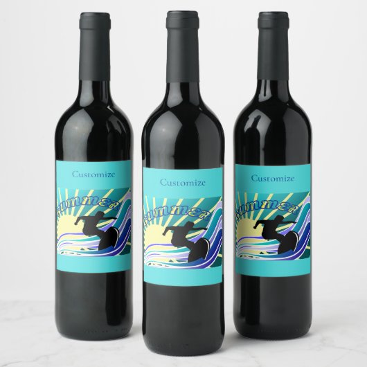 Summer Surfing Fun Thunder_Cove Wijn Etiket (Flessen)