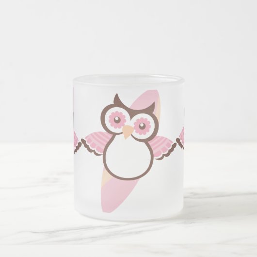 Summer Surfing Owl Frosted Mok (Center)