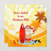 Summer Surfing Santa Kaart (Voorkant / Achterkant)