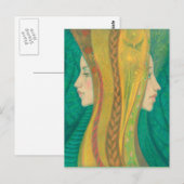 Summer, Surreal Fantasy Art Magic Forest Goddess Briefkaart (Voorkant / Achterkant)