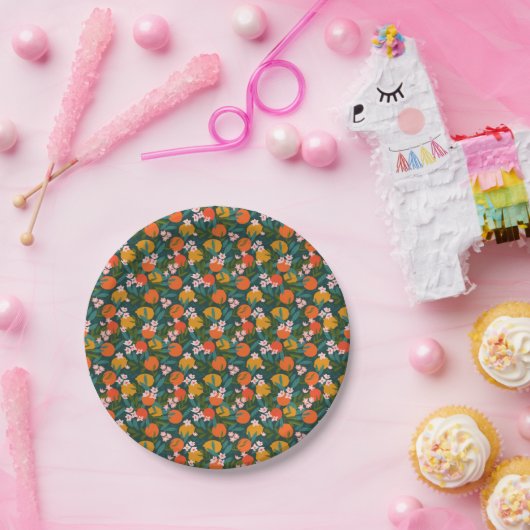 Summer Sweet Greenery Sinaasappels Lemons Garden Papieren Bordje (Feest)