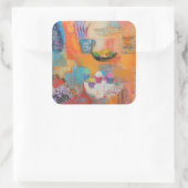 Summer Table Vierkante Sticker (Tas)