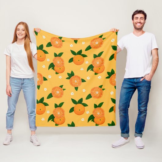 Summer Tangerines Fleece Deken (In situ)
