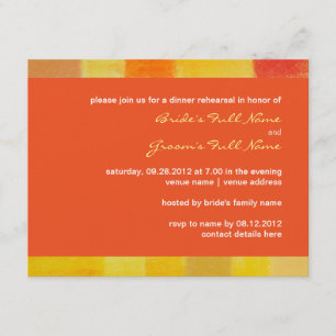 Summer tango Wedding Rehearsal Dinner Invitation Kaart