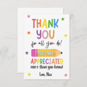 Summer Teacher Appreciation Bedankt (Voorkant / Achterkant)