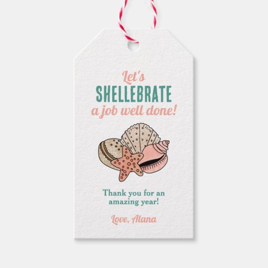 Summer Teacher Appreciation Seashell Dank u Cadeaulabel (Voorkant)