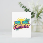 Summer Text - Colorful Summer Sunglasses Briefkaart (Staand voorkant)