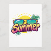 Summer Text - Colorful Summer Sunglasses Briefkaart (Voorkant)