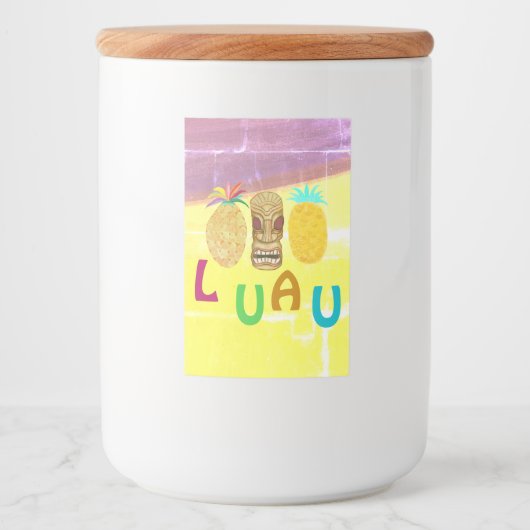 Summer Tiki Pineapple Luau Voedselcontainer Etiket (Voorkant)